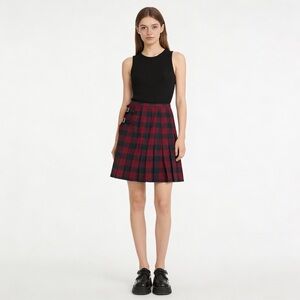 FLORENCE WALSH Vintage Pleated Plaid Wool Kilt Size 14